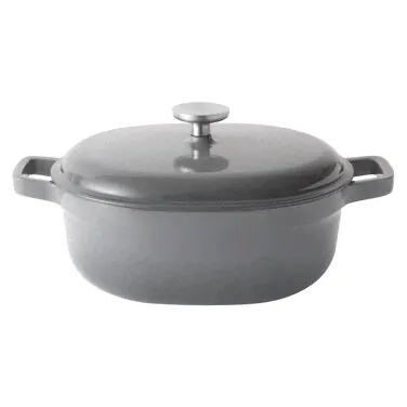 Кастрюля чугунная овальная с крышкой 27*22см 4,1л BergHoff Gem-0