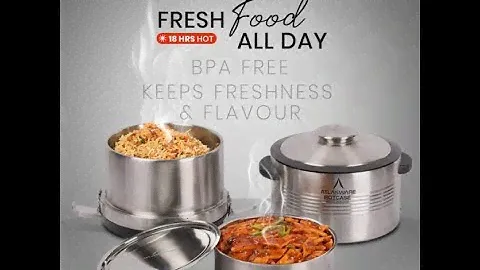 Atlasware Stainless Steel Insulated Volcano Hotcase 18 Hours Hot & Cold | New Product |Casserole