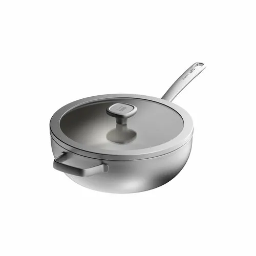 Сковорода-вок 28см 4,9л с крышкой BergHOFF Leo Graphite SS серебристый