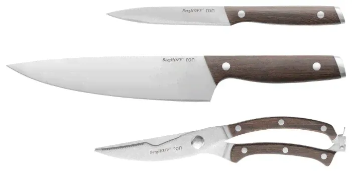 Набор BergHOFF Ron 2 ножа и ножницы коричневый-1